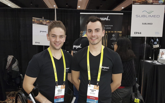 Morgan Lavaux et Valentin Roy, sur leur stand au CES de Las Vegas (photo MisterGaspard) Morgan Lavaux et Valentin Roy, sur leur stand au CES de Las Vegas (photo MisterGaspard)