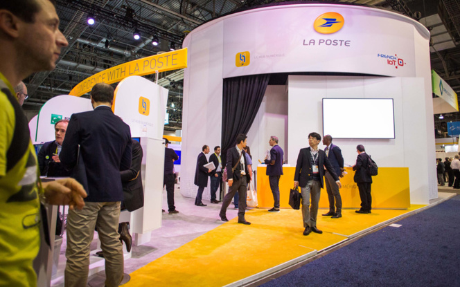 L'entrée de l'espace du groupe La Poste au dernier CES de Las Vegas (photo Groupe La Poste) L'entrée de l'espace du groupe La Poste au dernier CES de Las Vegas (photo Groupe La Poste)