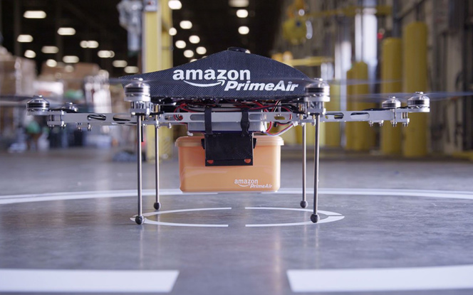 Le drone Amazon Prime Air de la société de commerce électronique (Photo Amazon)