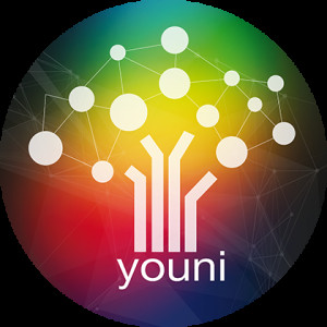 Le logo de la plateforme Youni, un arbre avec ses ramifications et ses fruits, pour illustrer la démarche Youni Le logo de la plateforme Youni, un arbre avec ses ramifications et ses fruits, pour illustrer la démarche Youni