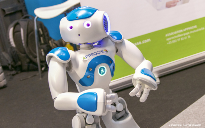 NAO, le petit robot humanoïde était également de la fête pour une structure d'aide aux personnes en situation de handicap. NAO, le petit robot humanoïde était également de la fête pour une structure d'aide aux personnes en situation de handicap.