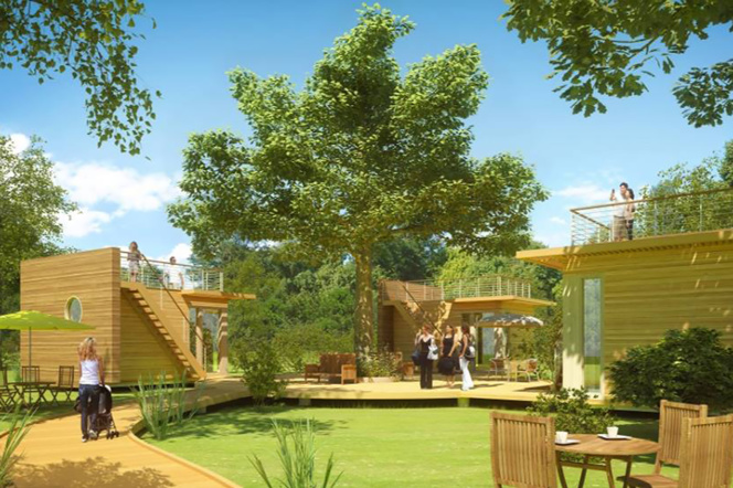 un exemple d'habitat groupé en construction bois (crédit photo Maisons Écoé) un exemple d'habitat groupé en construction bois (crédit photo Maisons Écoé)