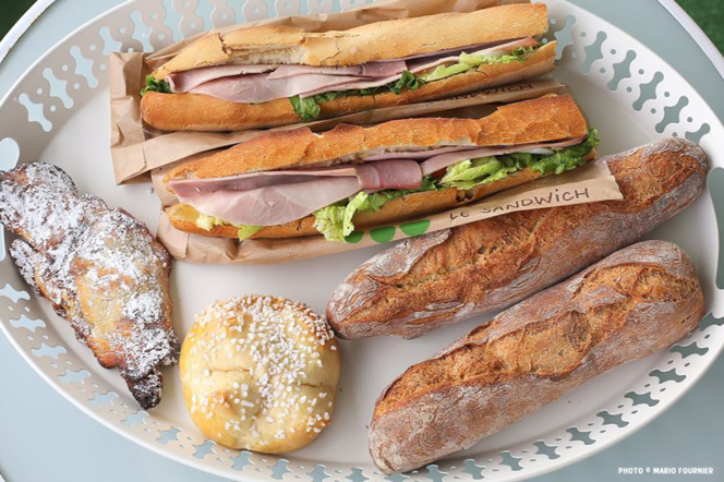 Contenu d'une boite repas de la boulangerie Eugenie à Angers (3,50€), ville qui compte 17 partenaires Too Good To Go (Photo Mario Fournier)