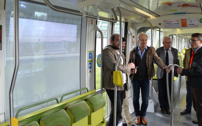 La présentation du premier écran ce matin, par  AEon Création (Photo Keolis) La présentation du premier écran ce matin, par  AEon Création (Photo Keolis)