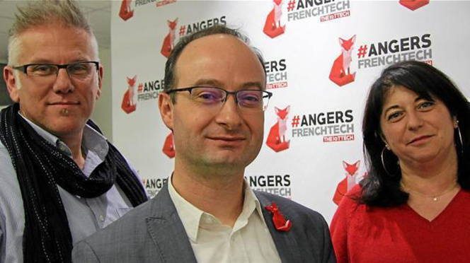 De gauche à droite, Yannick Bourdin, Michel Perrinet et Corinne Busson-Benhamou, la Fox Team d’Angers French Tech (Photo Angers Maville)