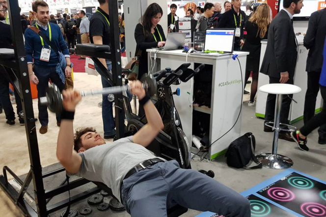 Le stand de Moovlab au CES de Las Vegas 2018 (Photo Moovlab FB) Le stand de Moovlab au CES de Las Vegas 2018 (Photo Moovlab FB)