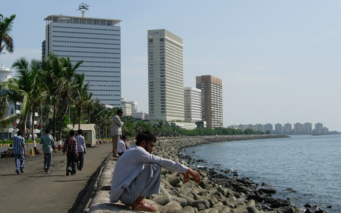 Le quartier d'affaires de Mumbai (Bombay) avec ses gratte-ciels, les plus hauts d'Inde (Photo Wikipedia)