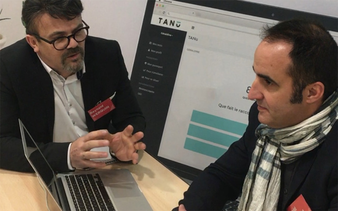 Reynald Werquin, directeur opérationnel de l'association angevine PAVIC, lors d'une rencontre à Pau, avec David Castera, fondateur de TANu Digital
