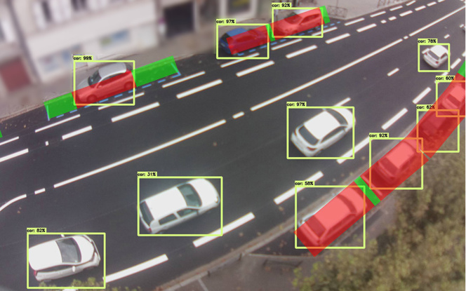 Une rue connectée vue par un capteur vidéo ParkingMap (photo PM) Une rue connectée vue par un capteur vidéo ParkingMap (photo PM)