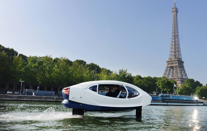 La navette fluviale SeaBubble lors des essais réalisés en mai dernier sur la Seine (Photo SeaBubble)