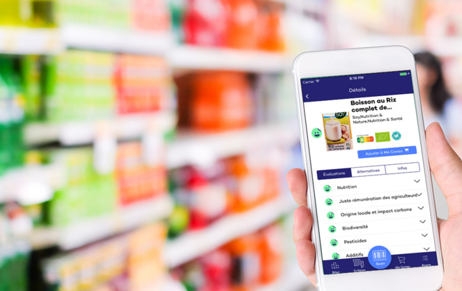 Une application simple qui permet de choisir un produit en fonction de ses attentes en matière de santé, environnementales, sociétales Une application simple qui permet de choisir un produit en fonction de ses attentes en matière de santé, environnementales, sociétales