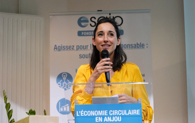 la Secrétaire d'État auprès du ministre de la Transition écologique et solidaire, Brune Poirson lors de son intervention à l'ESAIP Angers la Secrétaire d'État auprès du ministre de la Transition écologique et solidaire, Brune Poirson lors de son intervention à l'ESAIP Angers