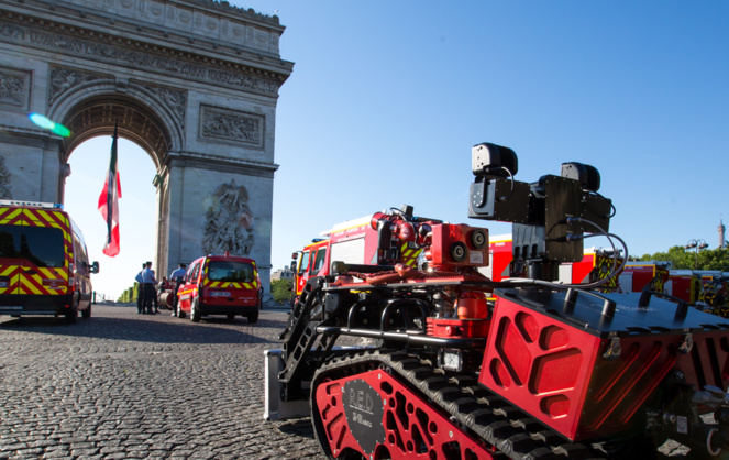 Le robot Colossus utilisé par les Pompiers de Paris ( Photo SHARK ROBOTICS) Le robot Colossus utilisé par les Pompiers de Paris ( Photo SHARK ROBOTICS)