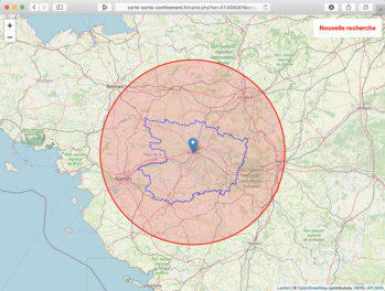 Déconfinement : des cartes interactives pour calculer votre périmètre légal de déplacement Déconfinement : des cartes interactives pour calculer votre périmètre légal de déplacement