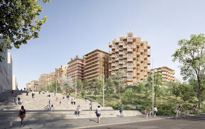 Esquisse du village Olympique Paris 2024 (© ailleurs.studio - Icade - Uap / groupement NexitySA - Eiffage Immobilier IDF )