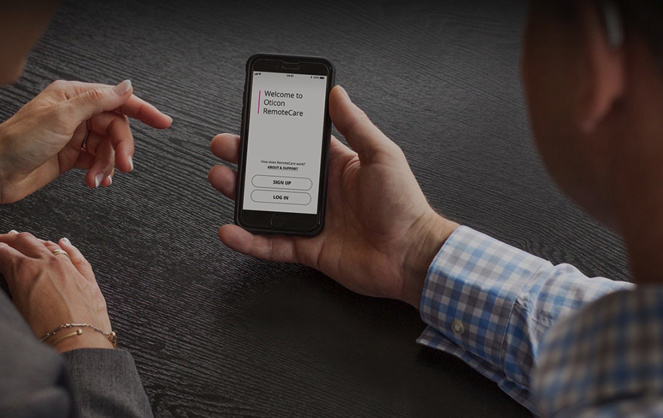 Connexion sur l'Oticon RemoteCare (photo Oticon) Connexion sur l'Oticon RemoteCare (photo Oticon)