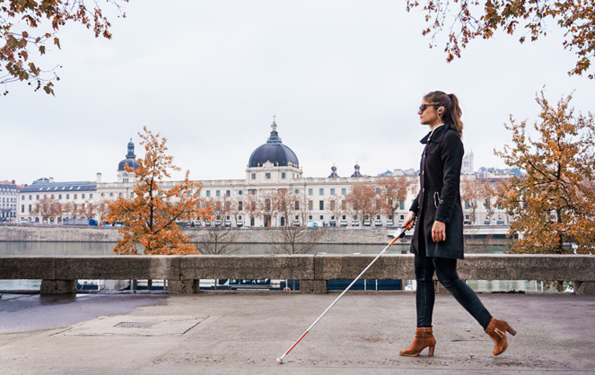 Adaptable à toutes les cannes, Rango facilite la vie des déficients visuels (photo GoSense) Adaptable à toutes les cannes, Rango facilite la vie des déficients visuels (photo GoSense)