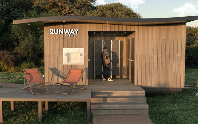 Un module Runway Shower équipé (photo Runway Shower) Un module Runway Shower équipé (photo Runway Shower)