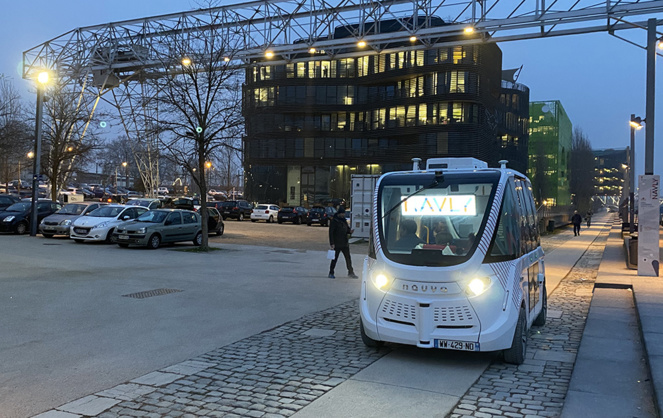La navette NAVYA circulant sur le site de Lyon Confluence (photo d'archive) La navette NAVYA circulant sur le site de Lyon Confluence (photo d'archive)