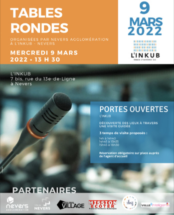 Les tables rondes de l’Inkub à Nevers ce 9 mars Les tables rondes de l’Inkub à Nevers ce 9 mars