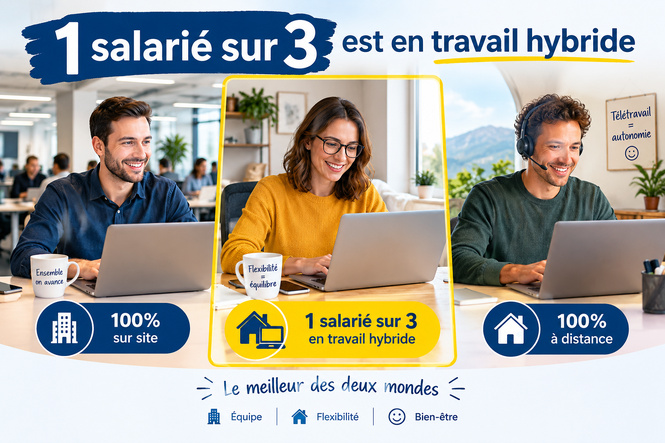 Près de deux salariés français sur trois choisiraient le travail hybride s’ils en avaient la possibilité