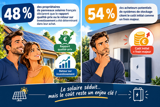 Consommateurs français : le stockage solaire doit d'abord être rentable — coût, retour sur investissement et confiance guident les décisions énergétiques