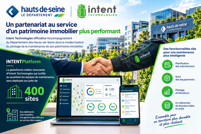 Intent Technologies et le Département des Hauts-de-Seine déploient une solution numérique métier innovante pour piloter la maintenance du patrimoine immobilier