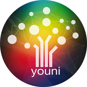 Le logo de la plateforme Youni, un arbre avec ses ramifications et ses fruits, pour illustrer la démarche Youni Le logo de la plateforme Youni, un arbre avec ses ramifications et ses fruits, pour illustrer la démarche Youni