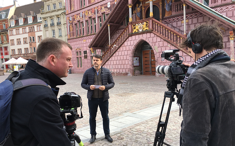 Tournage dans le centre-ville de Mulhouse Tournage dans le centre-ville de Mulhouse
