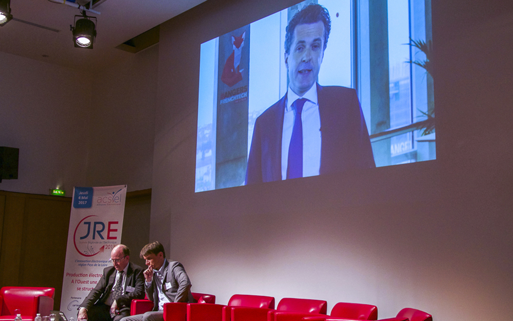 Gerard Matheron et Vincent Bedouin lors de la présentation du WEF par le sénateur-maire d'Angers Christophe Béchu