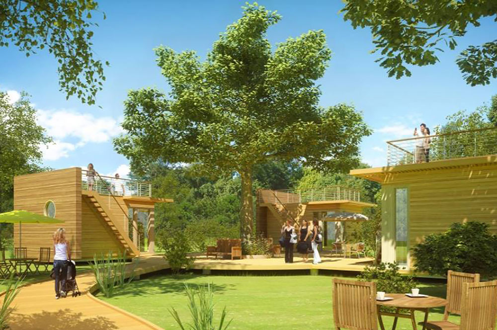 un exemple d'habitat groupé en construction bois (crédit photo Maisons Écoé) un exemple d'habitat groupé en construction bois (crédit photo Maisons Écoé)