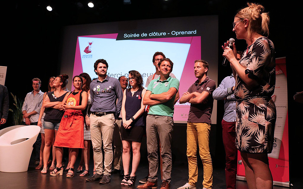 Les candidats de la 3eme année, lors de la soirée de clôture de juin 2017 (Photo Angers Technopole)