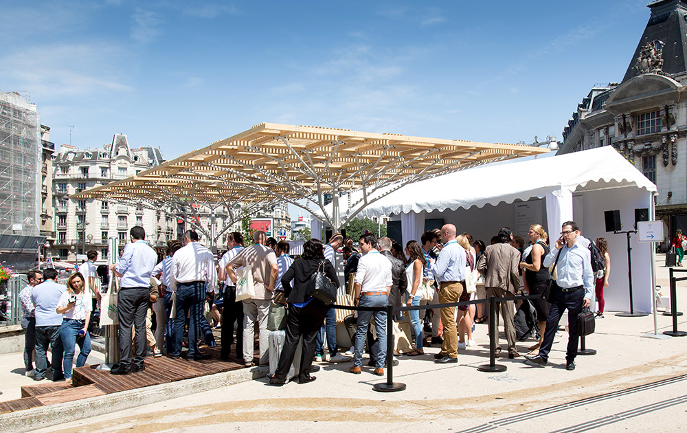 L'îlot frais de la gare de Lyon lors de l'inauguration officielle (Photo wellcom)