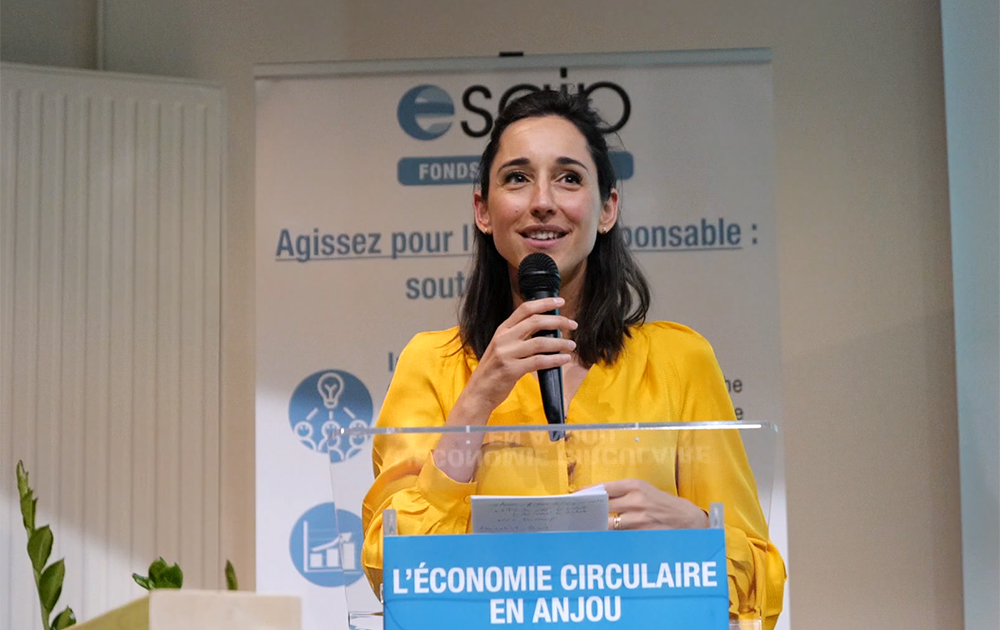 la Secrétaire d'État auprès du ministre de la Transition écologique et solidaire, Brune Poirson lors de son intervention à l'ESAIP Angers