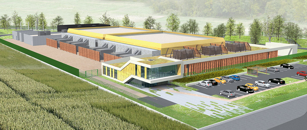 Le projet de datacenter de Lisses (esquisse Atelier M3 architecture) Le projet de datacenter de Lisses (esquisse Atelier M3 architecture)