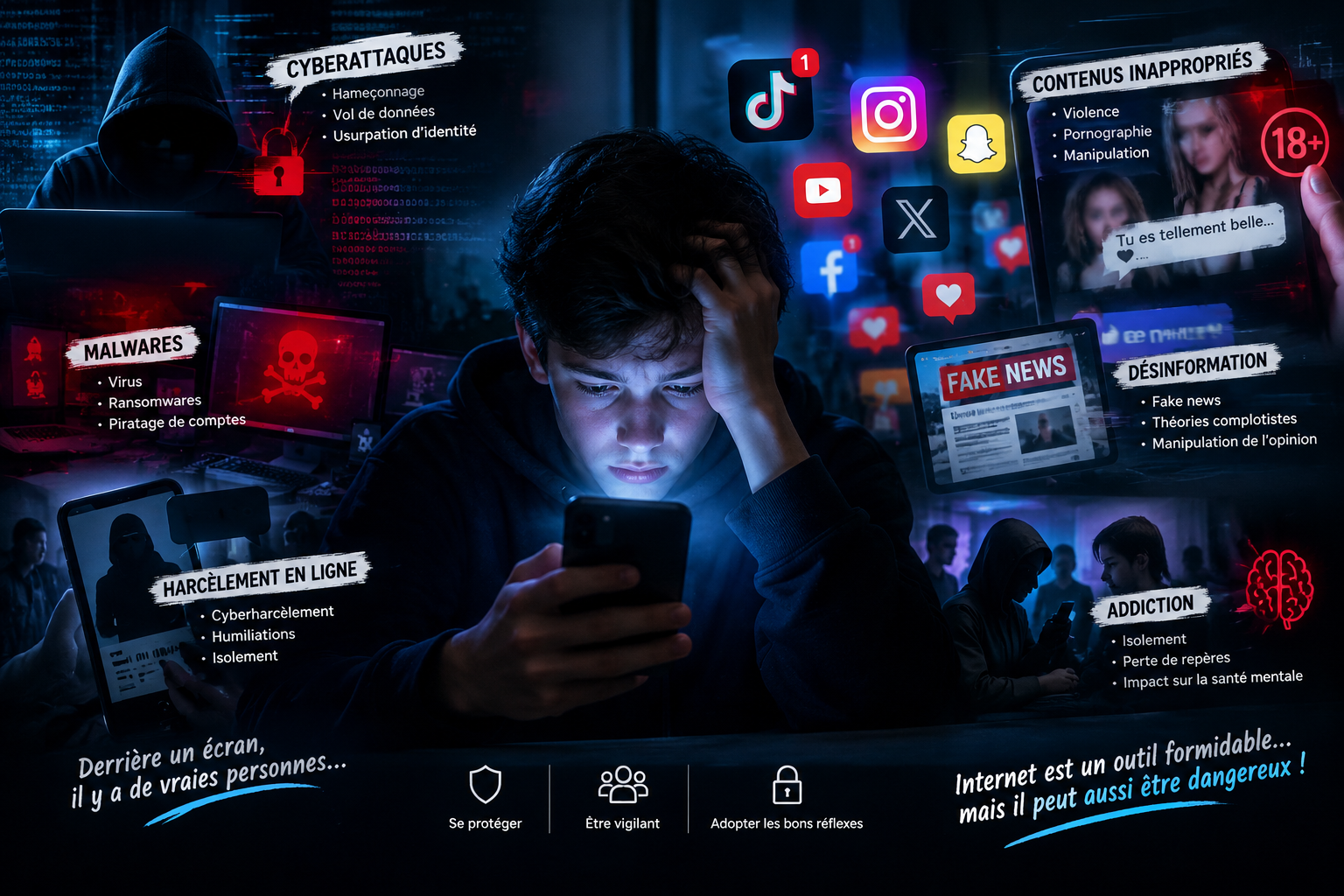 Nos enfants n’ont jamais été aussi connectés.  Mais ont-ils jamais été aussi exposés ?