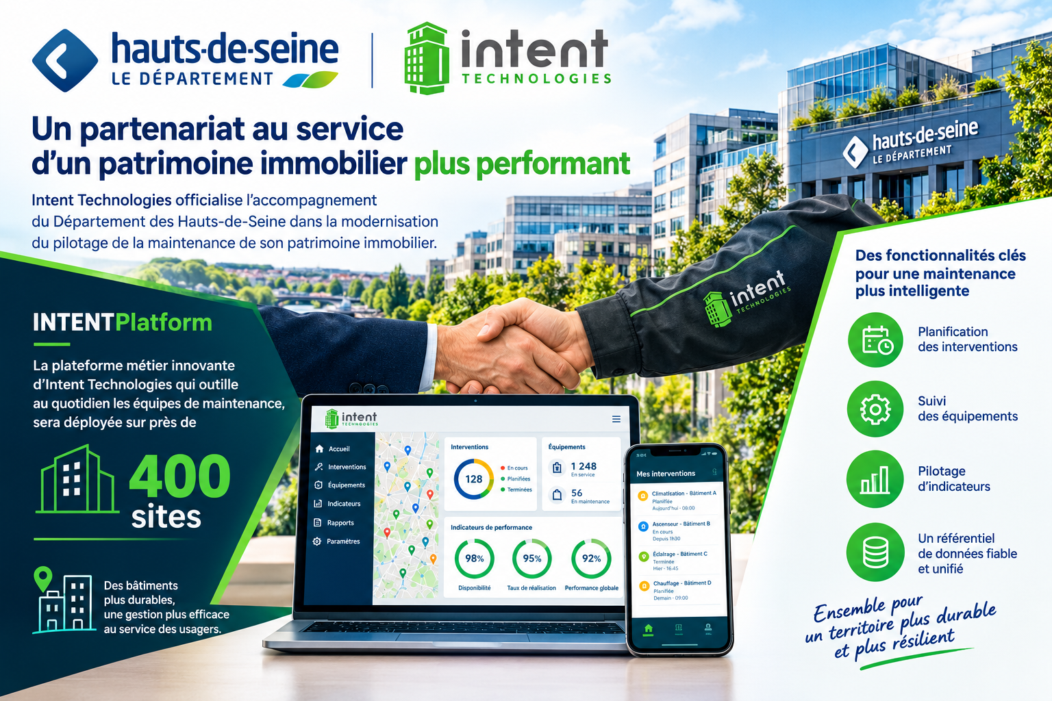 Intent Technologies et le Département des Hauts-de-Seine déploient une solution numérique métier innovante pour piloter la maintenance du patrimoine immobilier